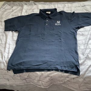 Lee Dark Blue Polo Shirt with Embroidered Yankees Logo. Worn Once.